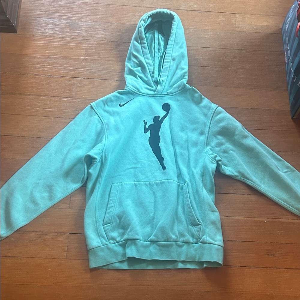 Nike Aqua Hoodie with WNBA Dunking Silhouette